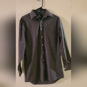 Stafford Black Gray and White Wrinkle Free Fitted Dress Shirt Mens 32-33